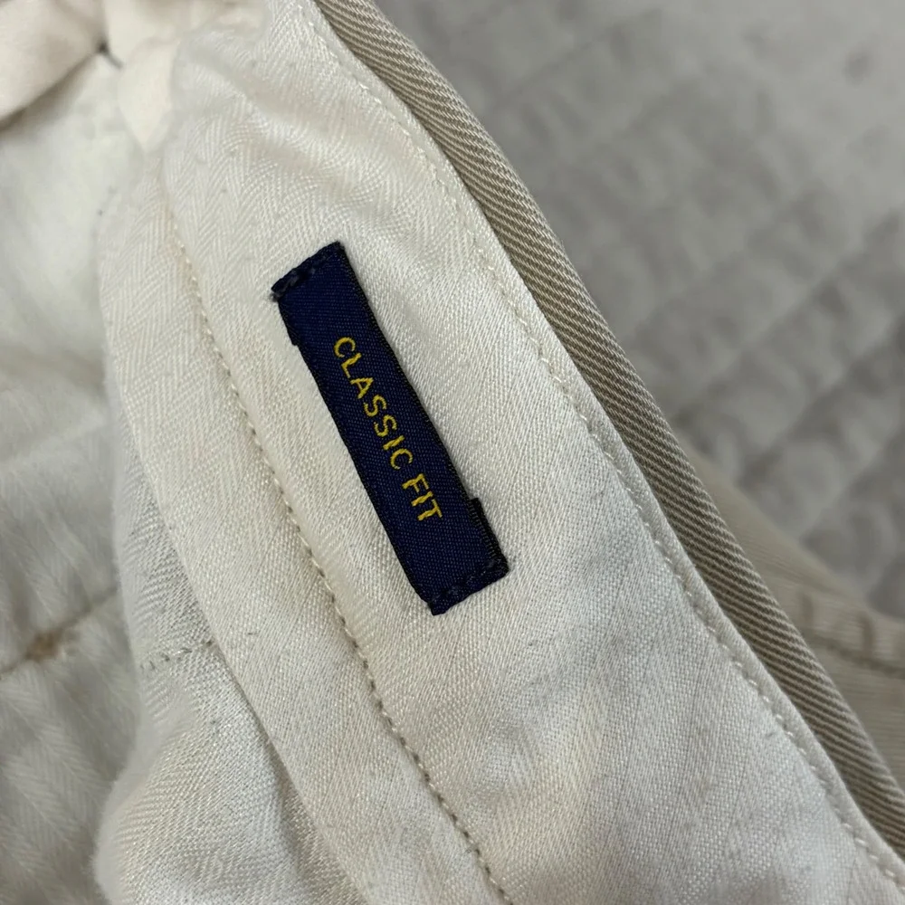 Polo Ralph Lauren‎ Classic Fit Khaki Chino Pants Mens 32/34 Tan Cotton Twill